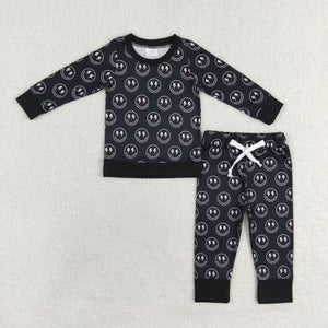 Smile Lightning Black Boys Long Sleeve+Trousers Sets