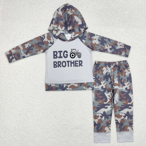 Big Brother Tractor Camo Boys Fall Hoodie Sets