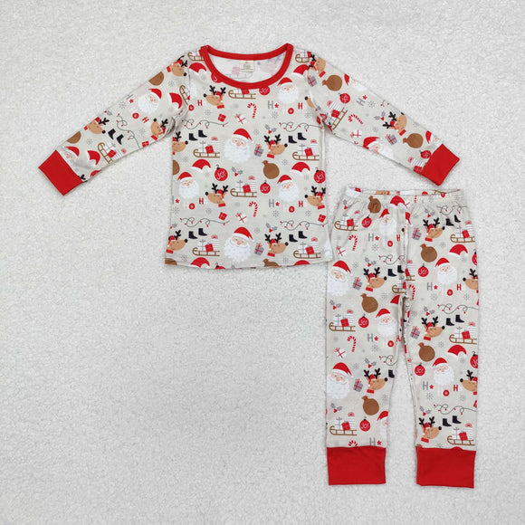 Bamboo Santa Red Boys Christmas Pajamas