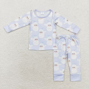 Bamboo Santa Blue Boys Christmas Pajamas