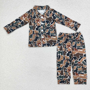 Camo Beige Boys Long Sleeve Pajamas