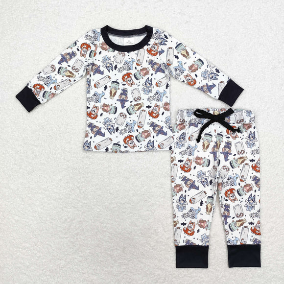 Cartoon Dogs Bats Boys Halloween Pajamas