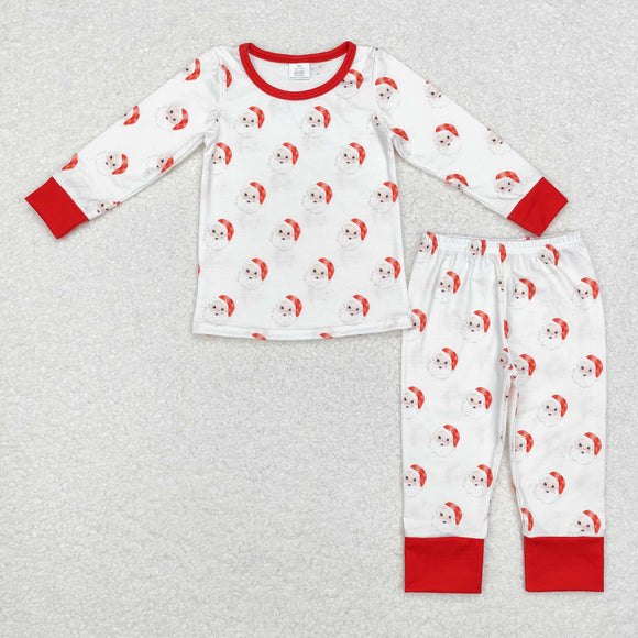 Bamboo Santa Red White Boys Christmas Pajamas