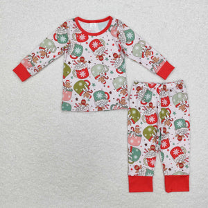 Bamboo Gingerbread Cup Red Boys Christmas Pajamas