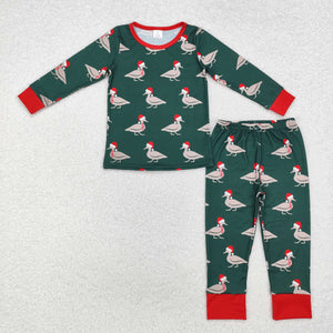 Bamboo Duck Green Boys Christmas Pajamas