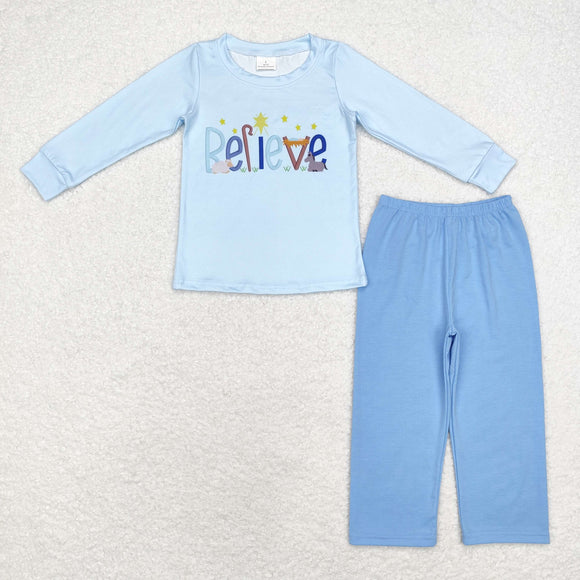 Believe Blue Boys Christmas Outfits