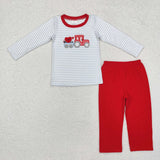 Heart Truck Stripe Red Boys Valentines Outfits