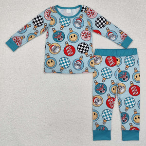 Bamboo Smile Disco Blue Boys Christmas Pajamas