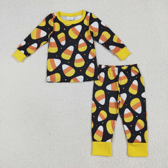 Candy Yellow Black Boys Halloween Pajamas