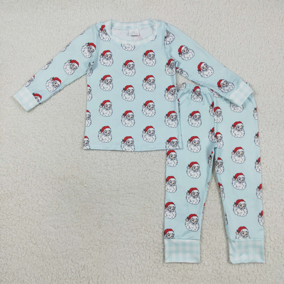 Santa Blue Boys Christmas Pajamas