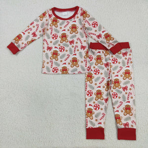 Gingerbread Candy Red Girls Christmas Pajamas