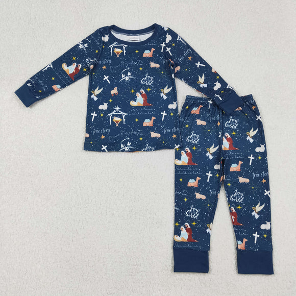 True Story Navy Boys Christmas Pajamas