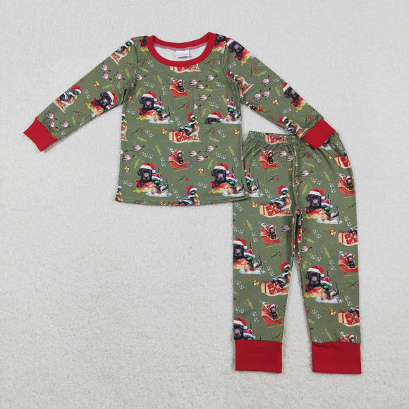Duck Gifts Green Red Boys Christmas Pajamas