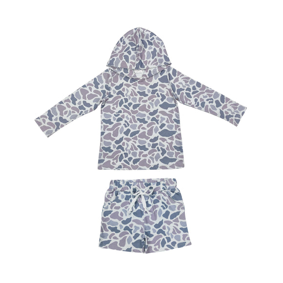 Gray Camo Boys Hoodie Sets