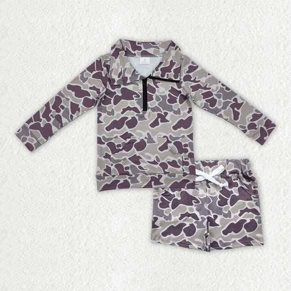 Camo Polo Boys Shorts Sets