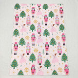 Cartoon Princess Solider Pink Christmas Blankets