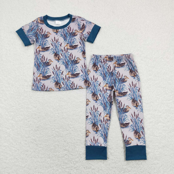 Duck Blue Boys Short Sleeve Pajamas