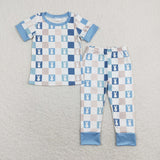 Bunny Plaid Blue Boys Easter Pajamas