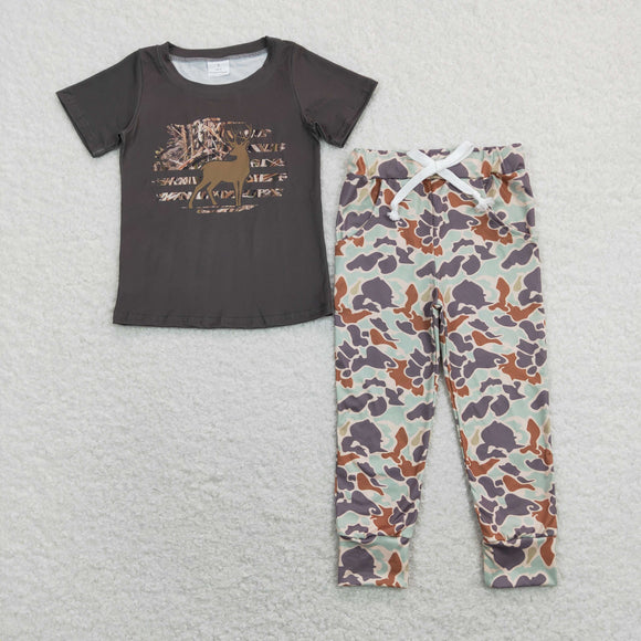 Deer Camo Boys Short Sleeve+Trousers Sets