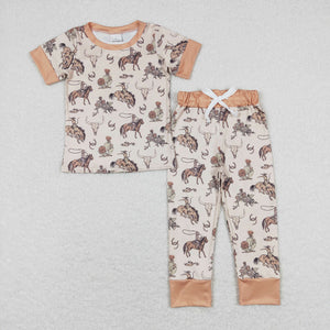 Rodeo Beige Boys Short Sleeve Pajamas