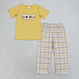 Cake Turkey Turkey Pumpkin Plaid Yellow Boys Thanksgiving Outfits