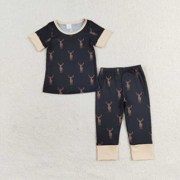 Bamboo Camo Deer Boys Short Sleeve Pajamas