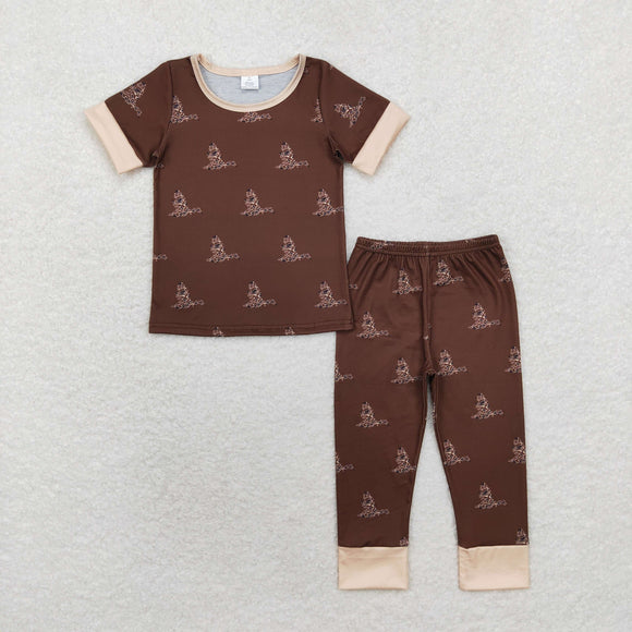 Bamboo Camo Duck Brown Boys Short Sleeve Pajamas