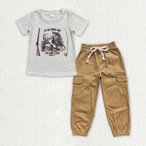 Gun Fish Cargo Boys Short Sleeve+Trousers Sets