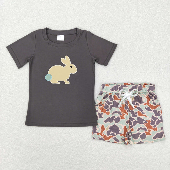 Bunny Camo Gray Boys Easter Outfits