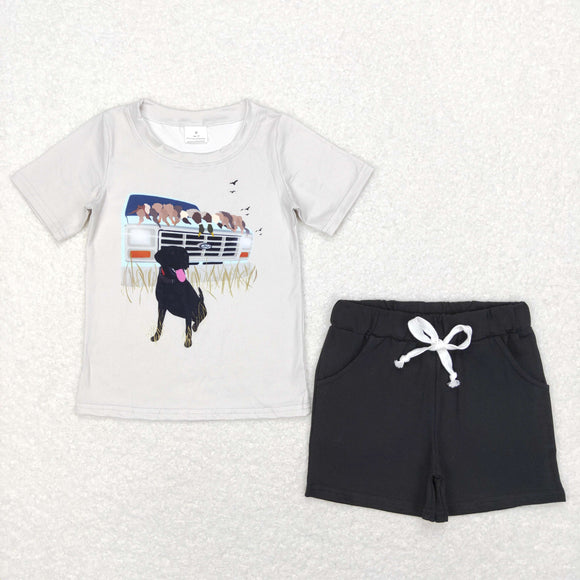 Duck Dog Black Boys Shorts Sets