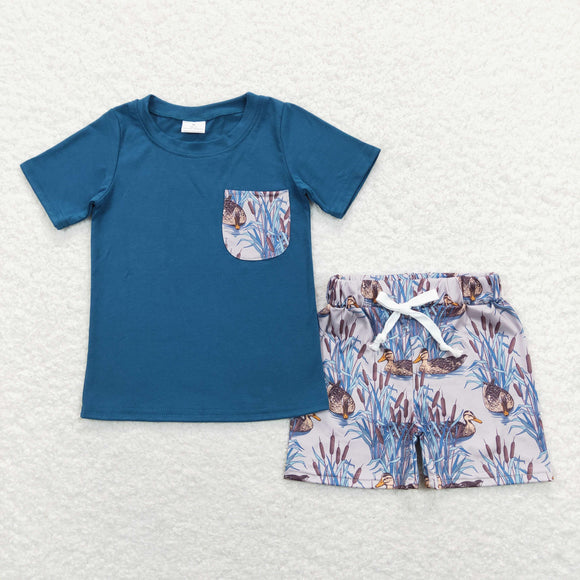 Duck Blue Boys Shorts Sets