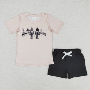 Rodeo Black Boys Shorts Sets