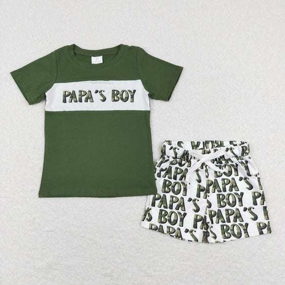 Papa's Boy Camo Boys Shorts Sets