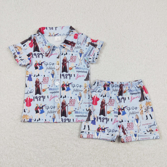 Singer Blue Boys Short Sleeve Pajamas