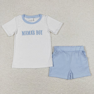 Mama's Boy Polka Dots Blue Boys Shorts Sets