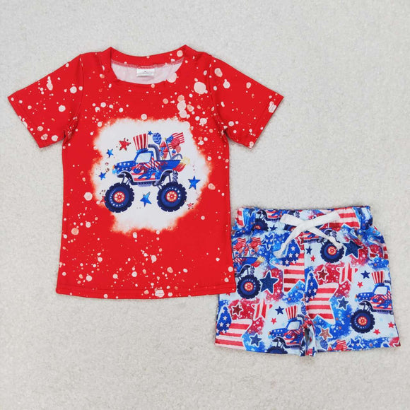 Stars Truck Red Boys 4th of July Outfits