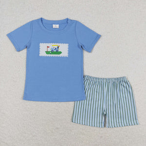 Golf Tour Stripe Blue Boys Shorts Sets