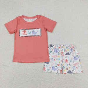 Octopus Crab Sea Lion Boys Shorts Sets