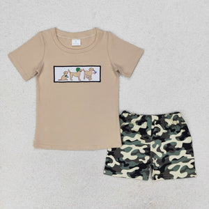 Dog Flag Camo Boys 4th of July Outfits