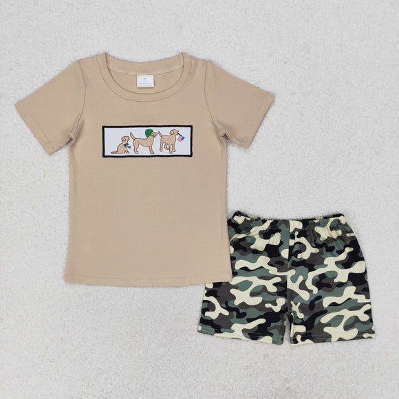 Dog Flag Camo Boys 4th of July Outfits