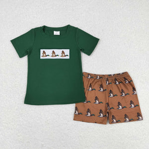 Duck Brown Green Boys Shorts Sets