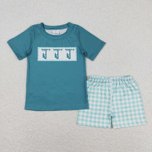 Lineman Plaid Boys Shorts Sets