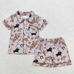 Rodeo Bull Boys Short Sleeve Pajamas