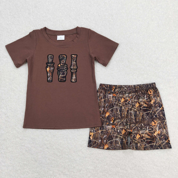 Camo Bottles Brown Boys Shorts Sets