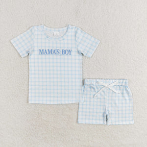 Mama's Boy Plaid Boys Shorts Sets