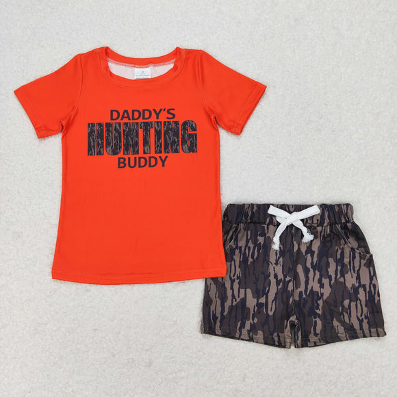 Daddy's Hunting Buddy Camo Boys Shorts Sets