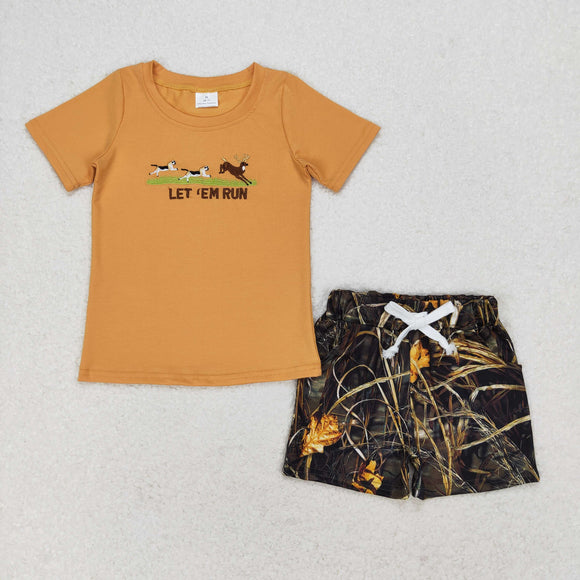 Let em run Dog Deer Boys Shorts Sets