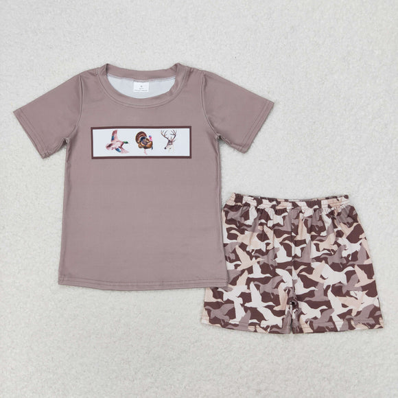 Duck Turkey Deer Boys Shorts Sets