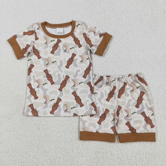 Duck Bottle Camo Boys Short Sleeve Pajamas