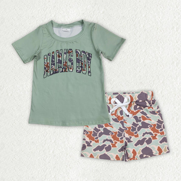 Mams's Boy Camo Green Boys Shorts Sets